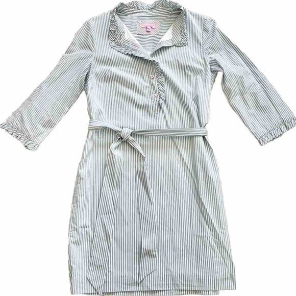 Lilly Pulitzer Dresses & Skirts - LILLY PULITZER Blue Conductor Stripe Brinkley Shirt Dress Size 6 Preppy